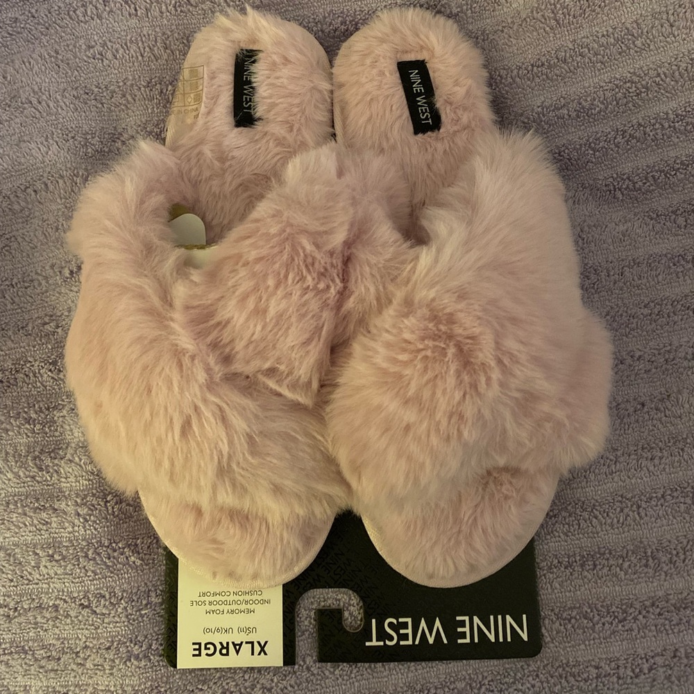 Nine West Pink Furry Women's Slippers